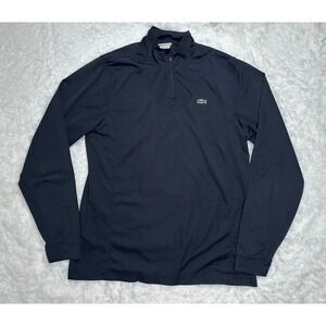 Lacoste Sport Mens Quarter Zip Pullover Long Sleeve Top Black size XL